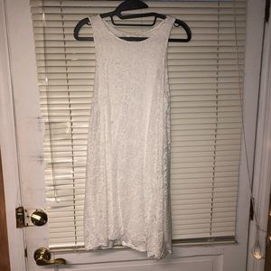 white lace flowy dress